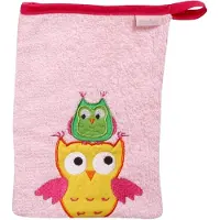 Playshoes débarbouillette hibou 20 cm rose