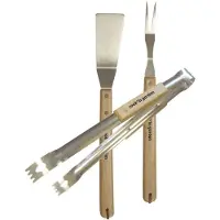 Cook'in Garden Essentiel Accessoires Spatule-Tenailles-Fourchette en Bois (3 pcs)