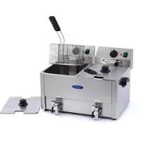 Maxima - Friteuse Gastro - 2 x 8 l - 2 paniers - avec robinet de vidange