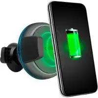 SBS Support de voiture pour téléphone circulaire Wireless Clamp Chargeur Qi 10W
