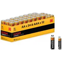 Kodak 24x AA & 12x AAA Batteries - - Alkaline