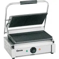 Bartscher Gril de contact "Panini", rainuré A150674, Machine à panini, Argent