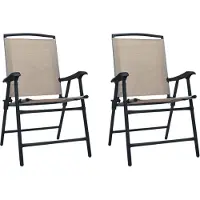 vidaXL Chaises de jardin pliantes 2 pcs. Textilène Taupe