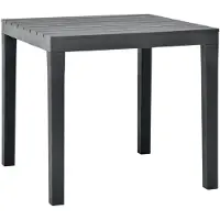 vidaXL Table de jardin anthracite 78x78x72 cm plastique