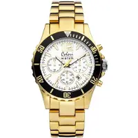 Colori 5 -Col155 - Uhr - weiss mit goldgerissen - 40 mm, Blanc, Or, (40 mm)