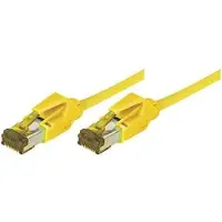 Tecline Câble patch S/FTP, PiMF, Cat 6a, jaune, 0,5 m Pour 10 Gigabit/s, sans halogène, avec câble Draka et (S/FTP, CAT6a, 0.50 m)