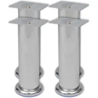 vidaXL 4 x pied de meuble pied de canapé pied de socle chromé rond 180 mm