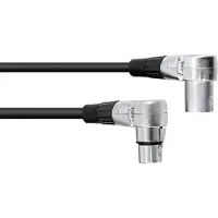 Omnitronic Câble XLR 3 pôles 1,5m 90° sw (1.50 m, Câbles XLR)
