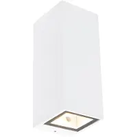 QAZQA Applique murale moderne blanche 2 lumières GU10 AR70 IP54 - Baleno
