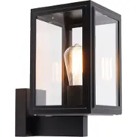 QAZQA Applique murale rustique noire IP44 - Sutton Up