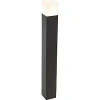 QAZQA Lampe d'extérieur sur pied noire avec abat-jour blanc opale 70 cm - Denmark