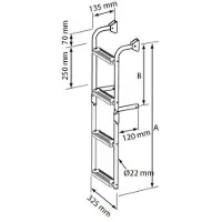 Nuova Rade Stainless Steel Folding Ladder Gris 3+3 Steps