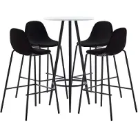 vidaXL Ensemble de bar 5 pièces tissu noir
