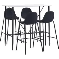 vidaXL Ensemble de bar 5 pièces tissu noir