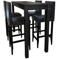 vidaXL Ensemble de bar Table de bar avec 4 tabourets de bar Noir