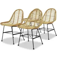 vidaXL Chaises de salle à manger 4 pcs. Rotin naturel