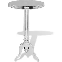 Super Merchant Table auxiliaire ronde Aluminium Argenté