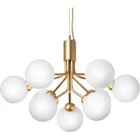 Nuura Apiales 9 Suspension Brushed Brass|Opal White