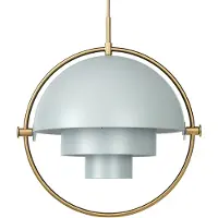Gubi Multi-Lite Suspension Sea Grey Semi Matt | Brass | Large