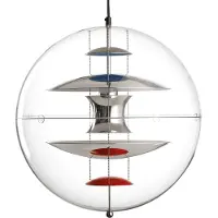 Verpan VP Globe Suspension Chrome | Red | Blue | Ø 50 cm