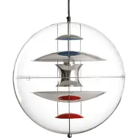 Verpan VP Globe Suspension Chrome | Red | Blue | Ø 40 cm