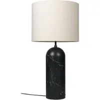 Gubi Gravity Lampadaire Black marble | Canvas Shade | XL Low