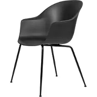 Gubi Bat Dining Chair Non-Upholstéré Conic Base | Black Matt | Black