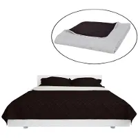 vidaXL Couvre-lit à double face matelassé Beige/Marron 230x260 cm
