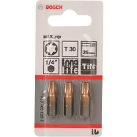 Bosch Embouts De Vissage 2607001696 Max Grip Torx T30 3 Pièces