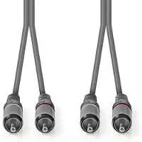 Nedis Câble Audio Stéréo 2x RCA Mâles - 2x RCA Mâles 5,0 m Gris