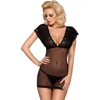 Obsessive Résille Robe & Culotte L/XL
