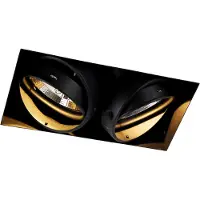 QAZQA Spot encastré noir GU10 AR111 sans bordure 2 lumières - Oneon