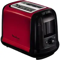 Moulinex Subito Grille-pain, 2 fentes, rouge, thermostat 7 positions