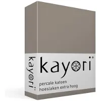 Kayori Drap-Housse Kayori Shizu Taupe (Percale)-160 x 210 cm