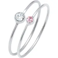 Elli Parure de bijoux rose / argent / blanc