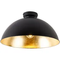QAZQA Plafonnier noir avec or 42 cm réglable - Magnax