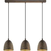Eglo 49871 Safi Lampe à suspendre 3 flammes brun doré