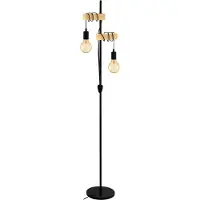 Eglo Lampe de pied Townshend Aspect bois - 2x E27