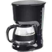 Bestron Cafetière avec plaque chauffante, pour café moulu filtre, 10 tasses, 750 watts, noir