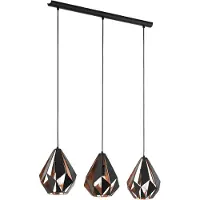 Eglo Lampe à suspendre CARLTON 1 3x60 W noir et cuivre 49991