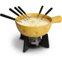 Boska Fondue Set Super Cheesy - Poêle à fondue au fromage - Lavable au lave-vaisselle - Jaune - 1.3 L
