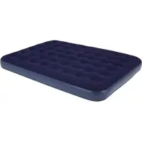 Avenli Matelas gonflable avec pompe et oreillers, , PVC, 203x152x22 cm, Bleu marine