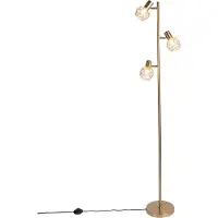 QAZQA Lampadaire design doré 3 lumières orientables - Mesh