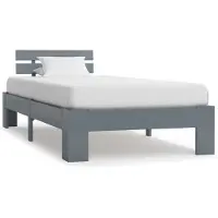 vidaXL Lit en bois massif pin gris 100x200 cm
