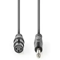 Nedis Câble audio non équilibré - XLR 3 broches femelle - 6.35 mm mâle - nickelé - 10.0 m - rond - PVC - gris foncé - emballage carton