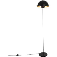 QAZQA Lampadaire industriel noir avec or 160 cm - Magnax