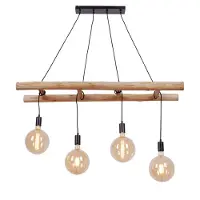 JUST LIGHT Lampe à suspendre, design échelle, naturel, eucalyptus, L 120 cm