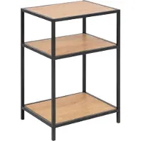 Home4You Table de chevet Dover - noir/chêne sauvage