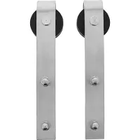 Intersteel 35450105 - Jeu de 2 roues rectangulaire pour système coulissante 450101, fixations compris, inox