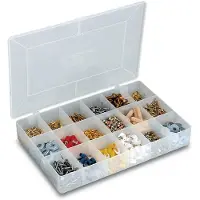 GRUPA TOPEX TOPEX Boîte d'assortiment avec séparateurs 22.6 x 15.4 x 3.7 cm 12 compartiments | Boîte d'assortiment Organisateur d'outils Boîte de rangement pour petites pièces Boîte en plastique